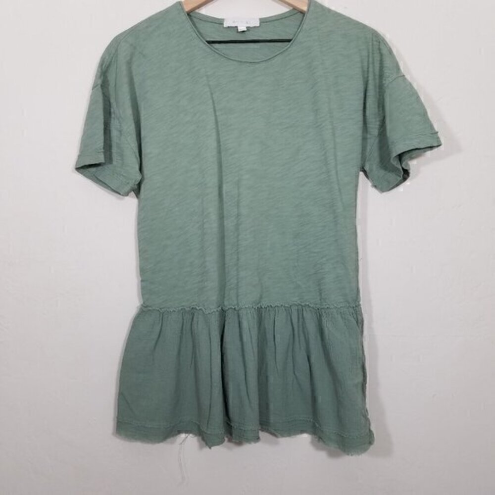Anthropologie Eri + Ali Cotton Top Blouse Green Size‎ S